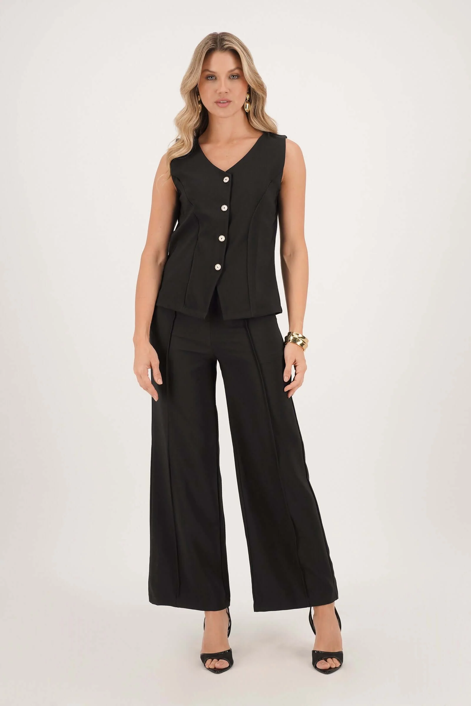 Blusa de dama elegante semi ajustada
