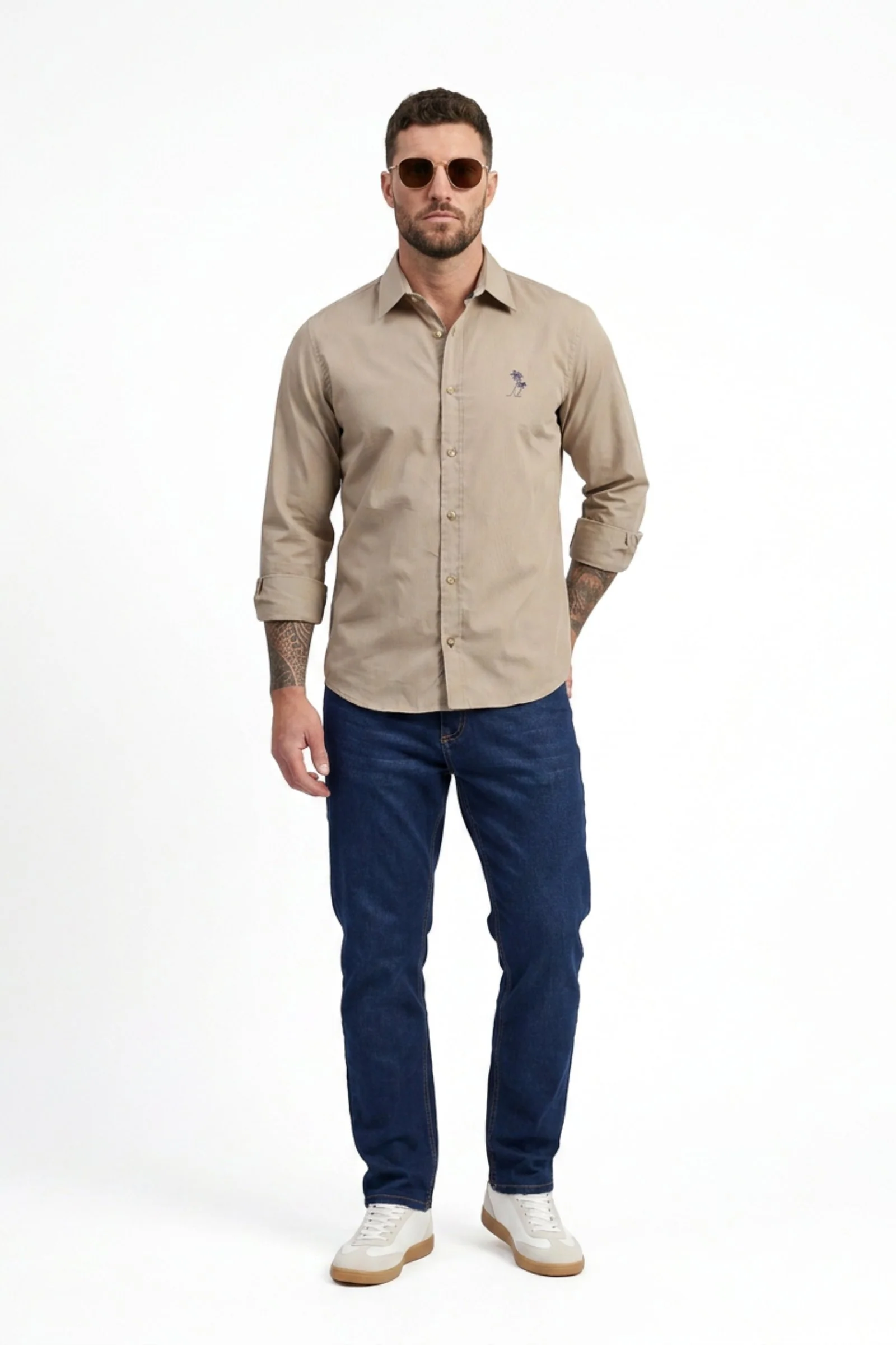 Camisa de hombre casual cuello camisero