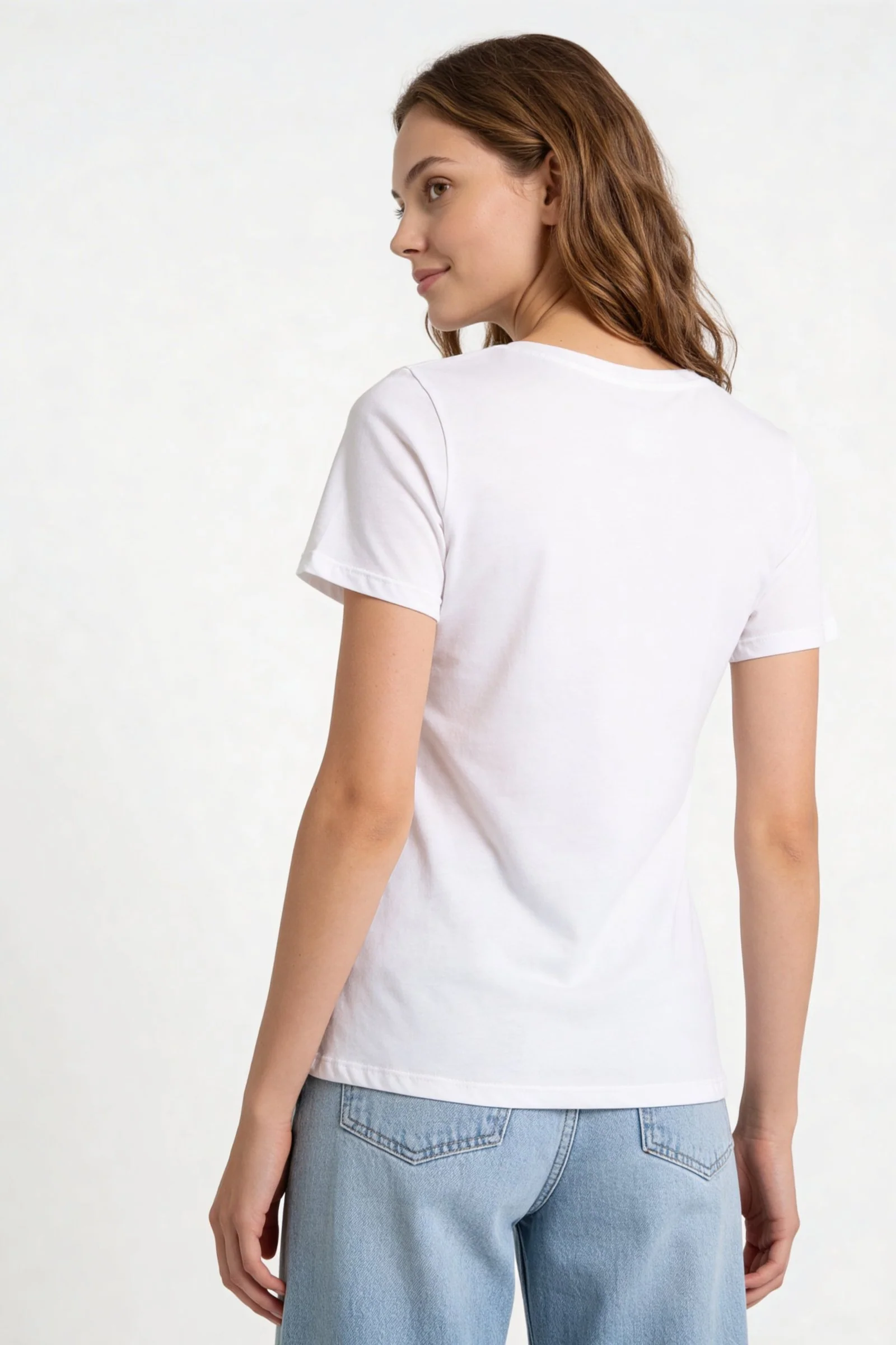 Camiseta de dama casual cuello redondo - Image 3