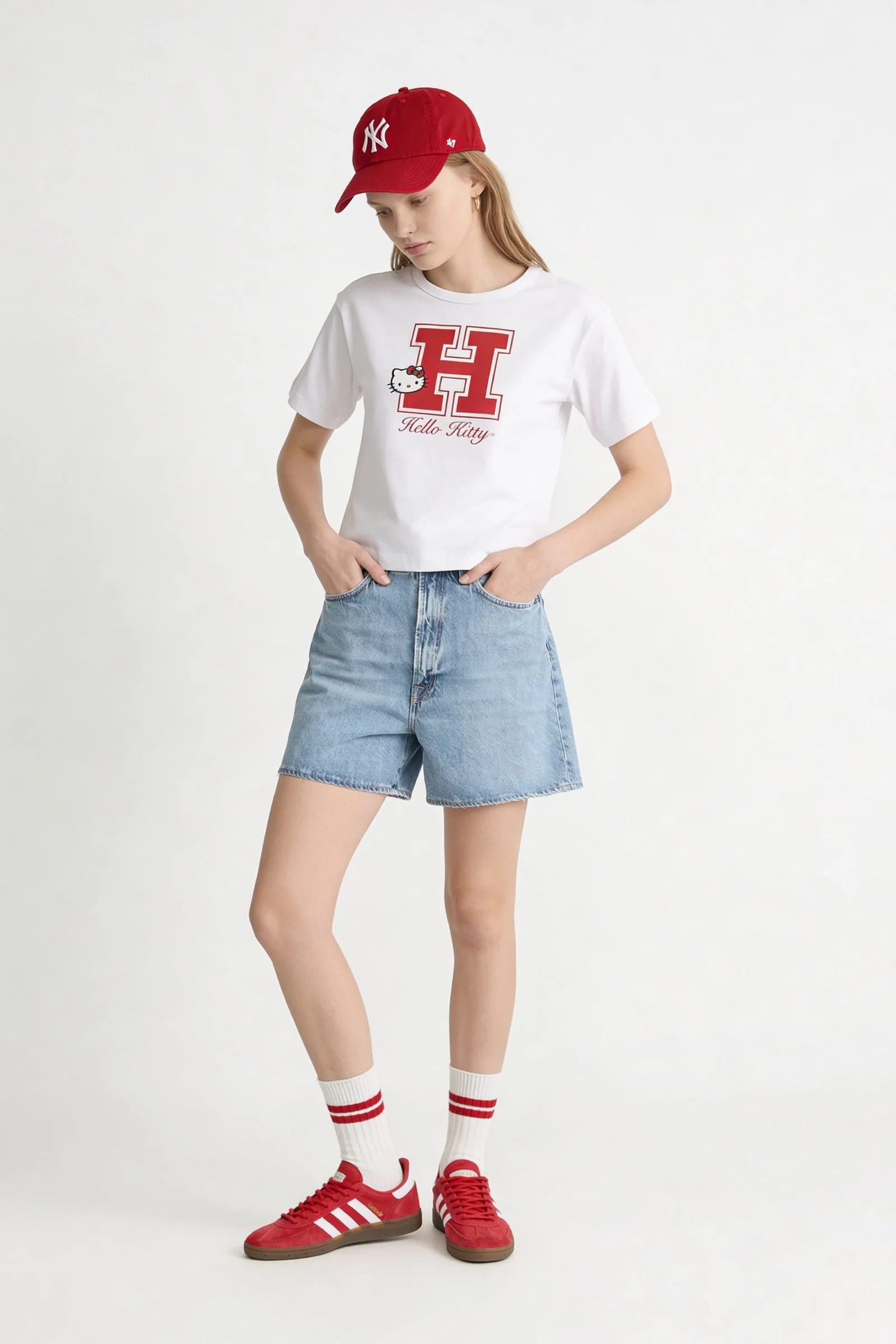 Camiseta de dama hello kitty cuello redondo