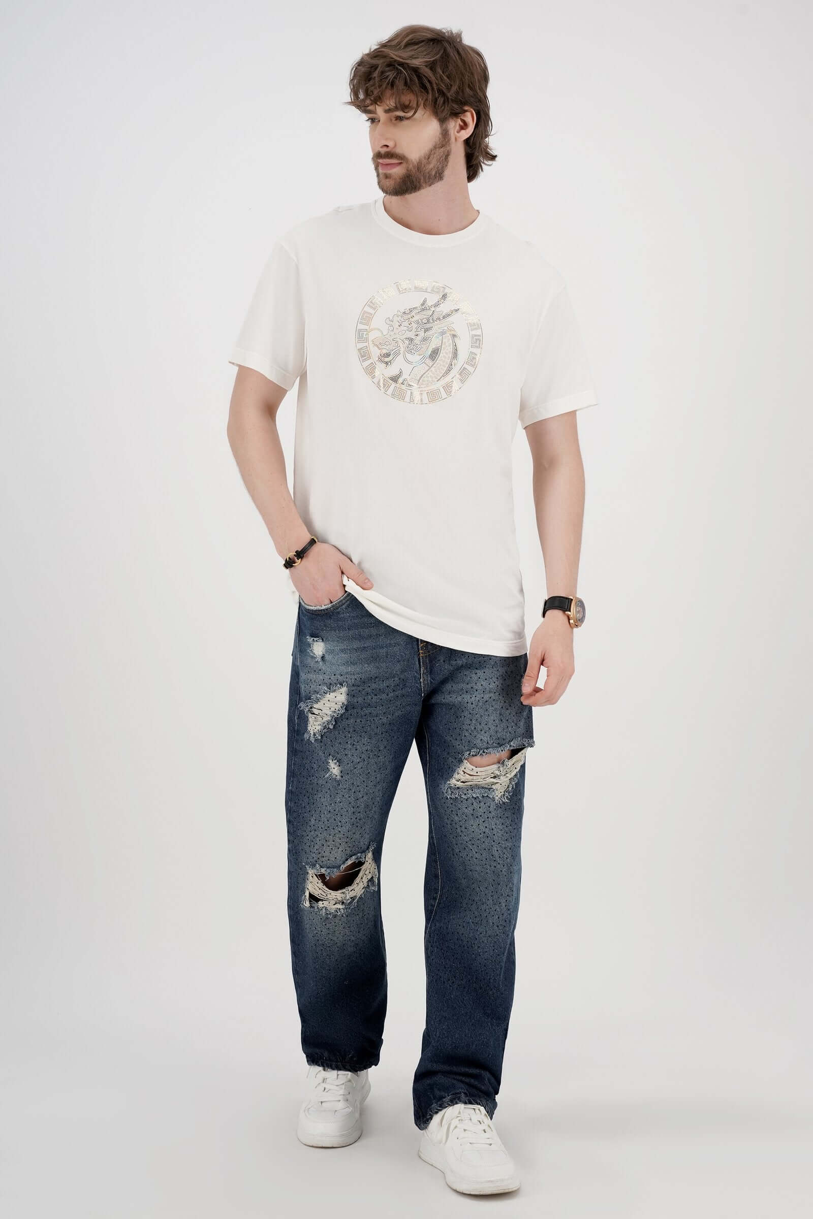 Camiseta de hombre casual cuello redondo