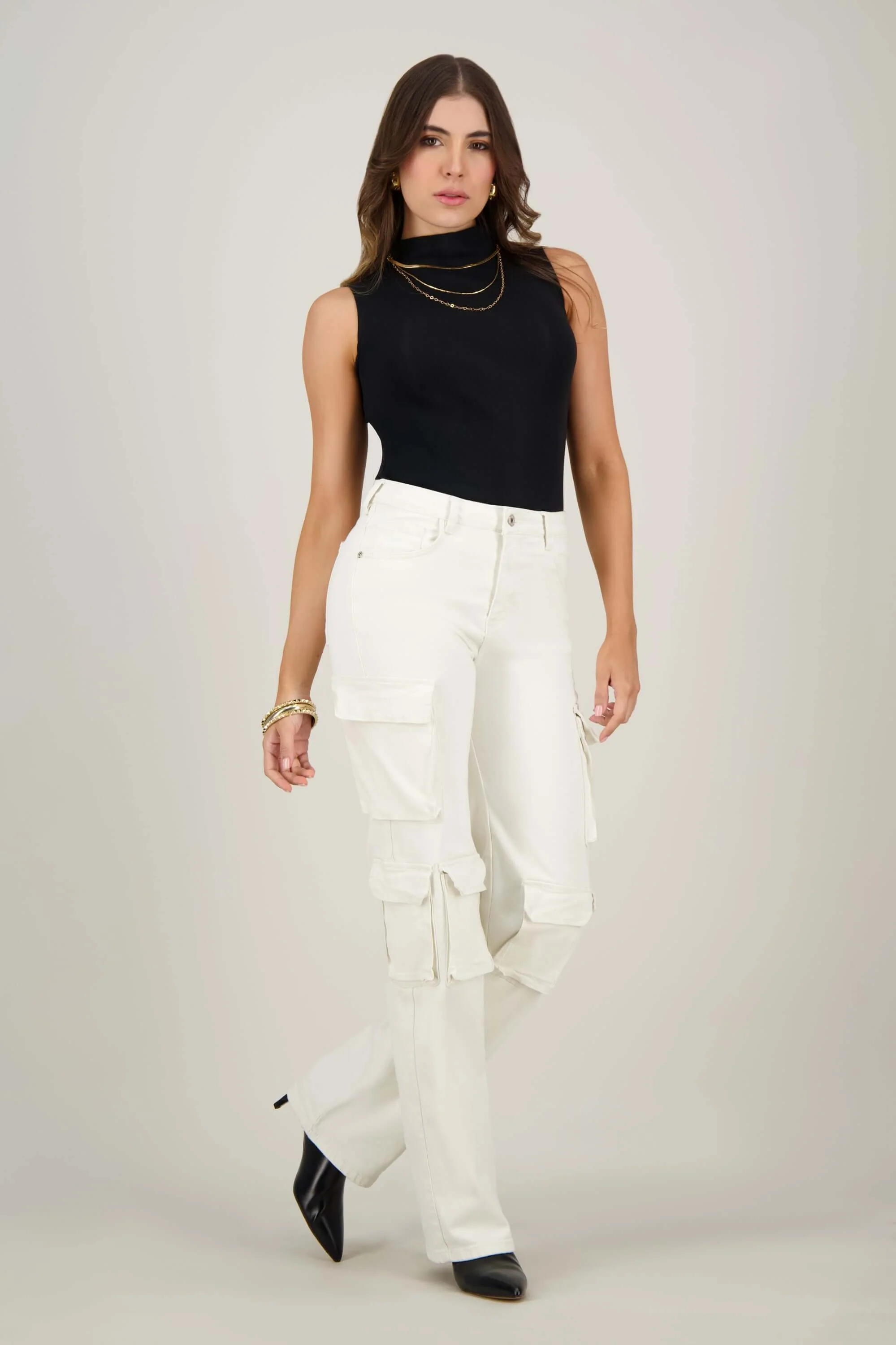Pantalon de dama cargo silueta amplia - Image 7