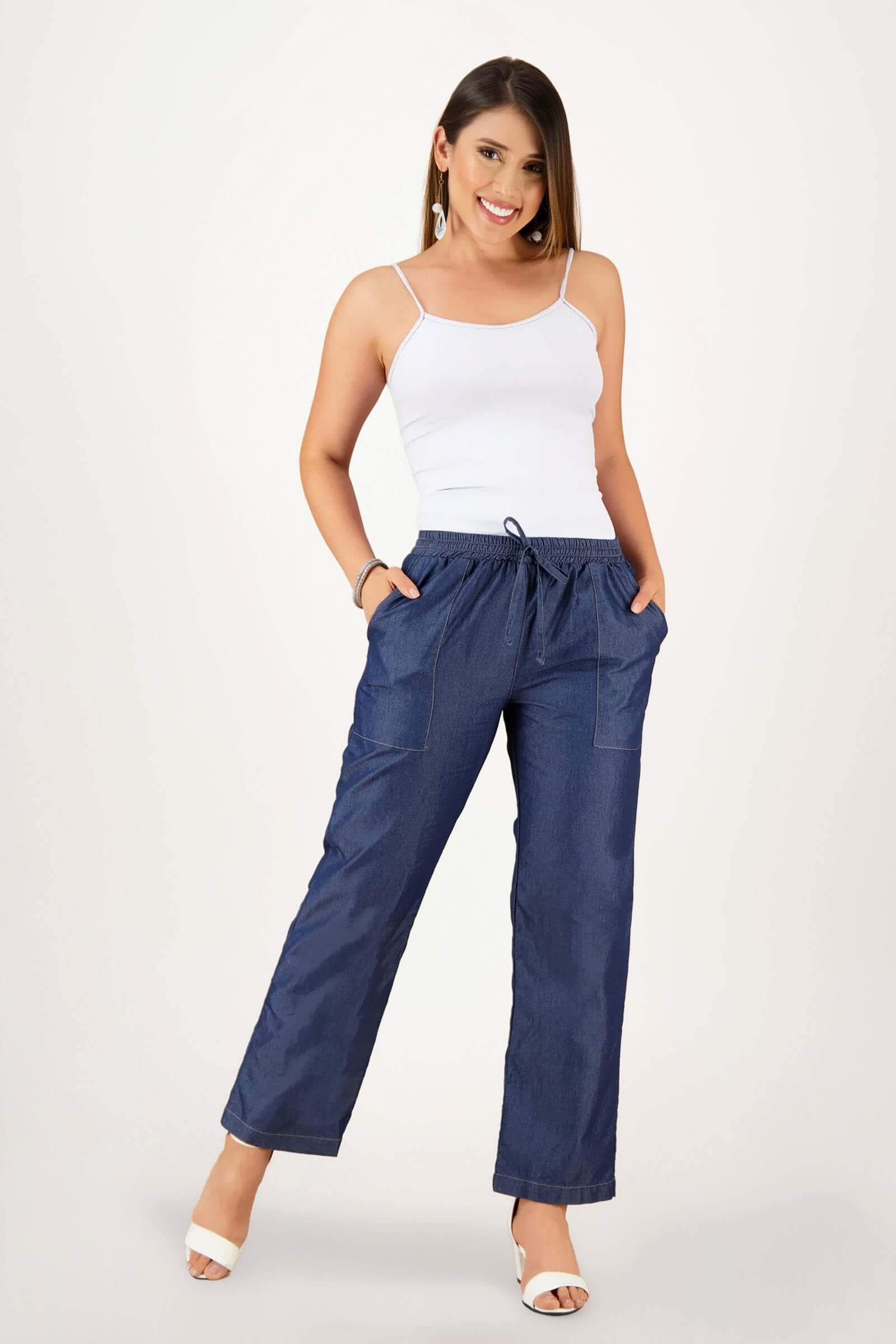 Pantalon de dama clásico silueta semi ajustada