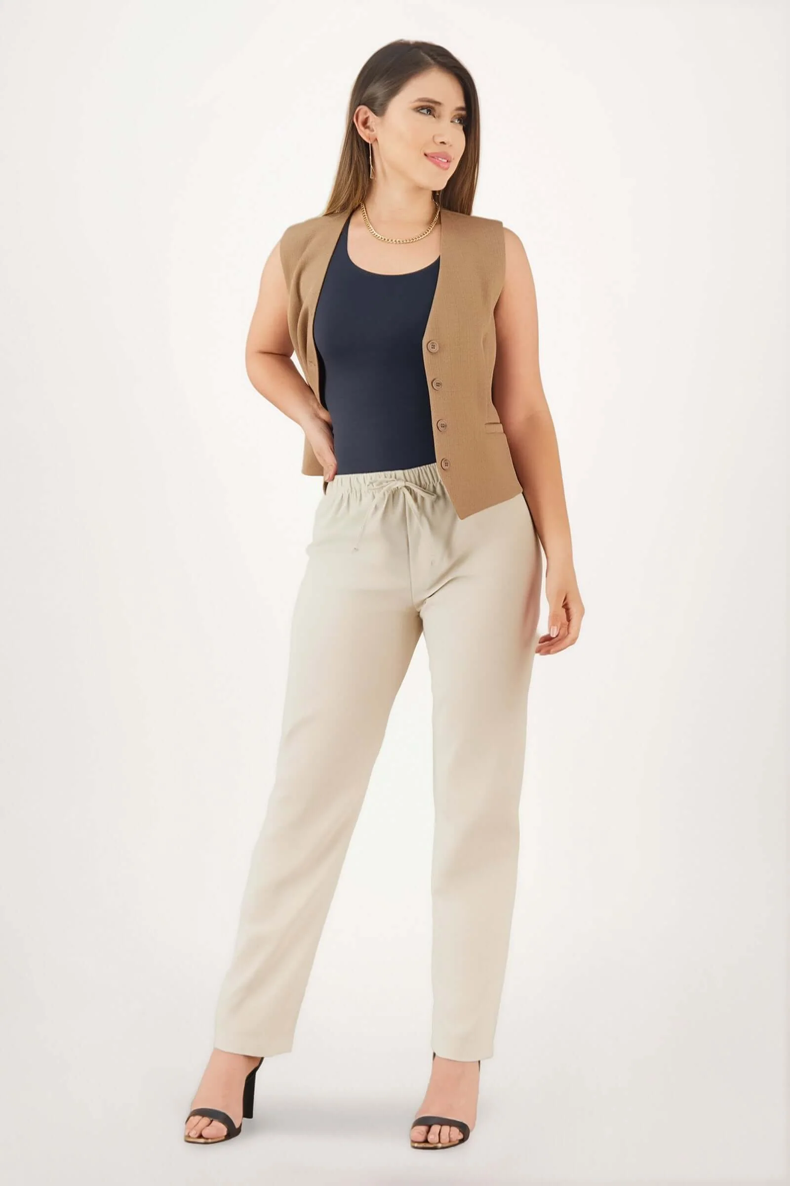Pantalon de dama clásico silueta semi ajustada - Image 2