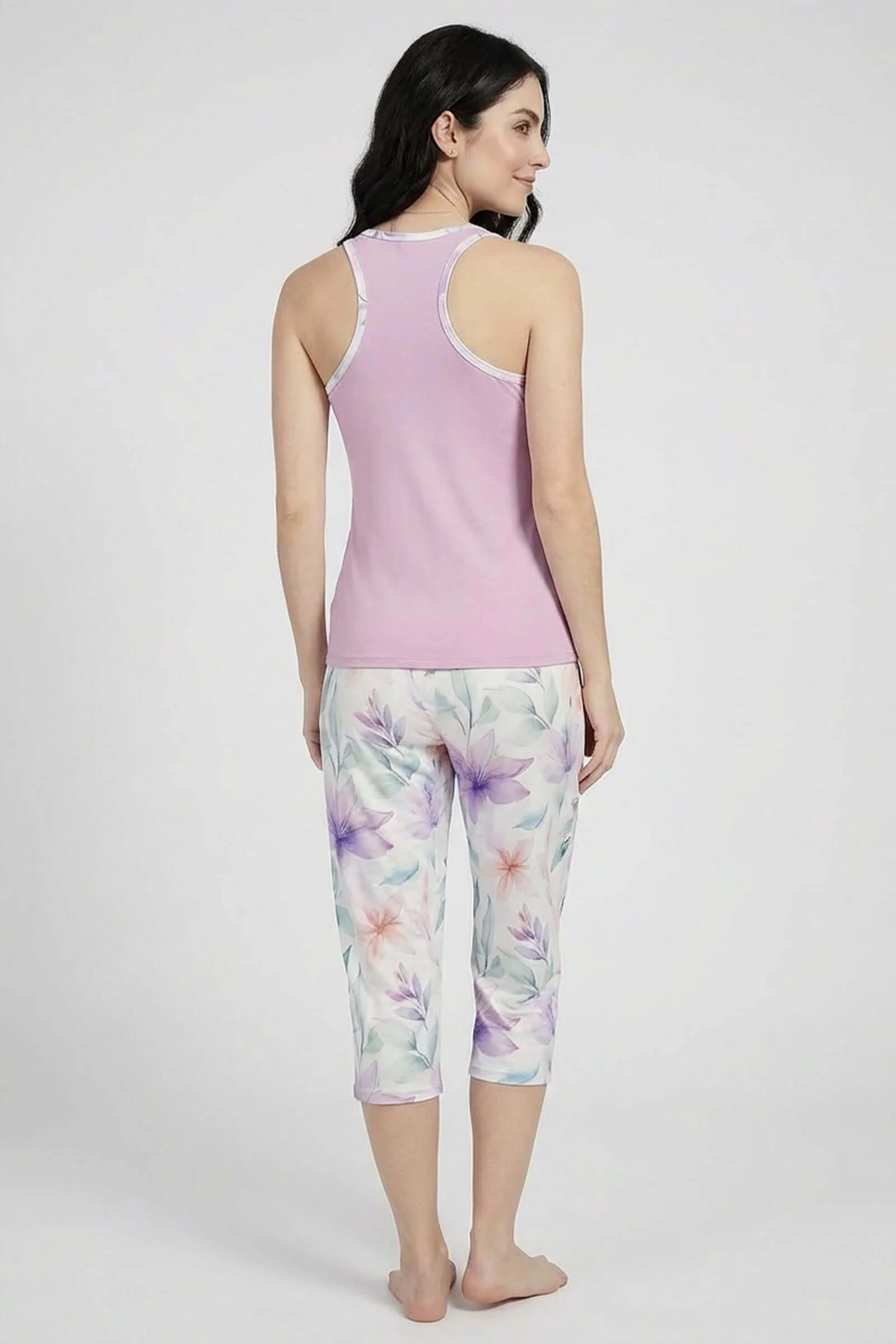 Pijama de dama básica cuello redondo - Image 3