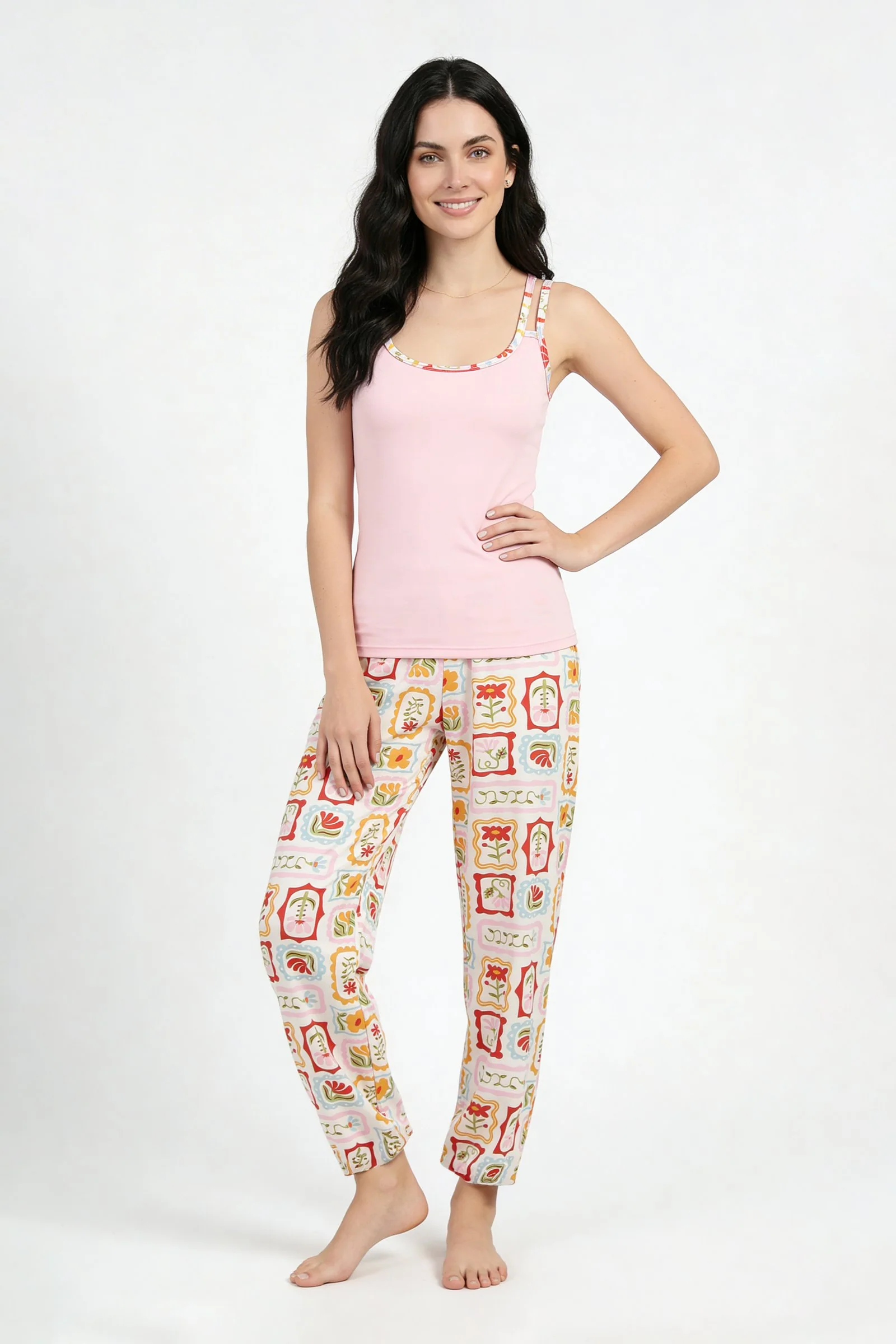 Pijama de dama estampada
