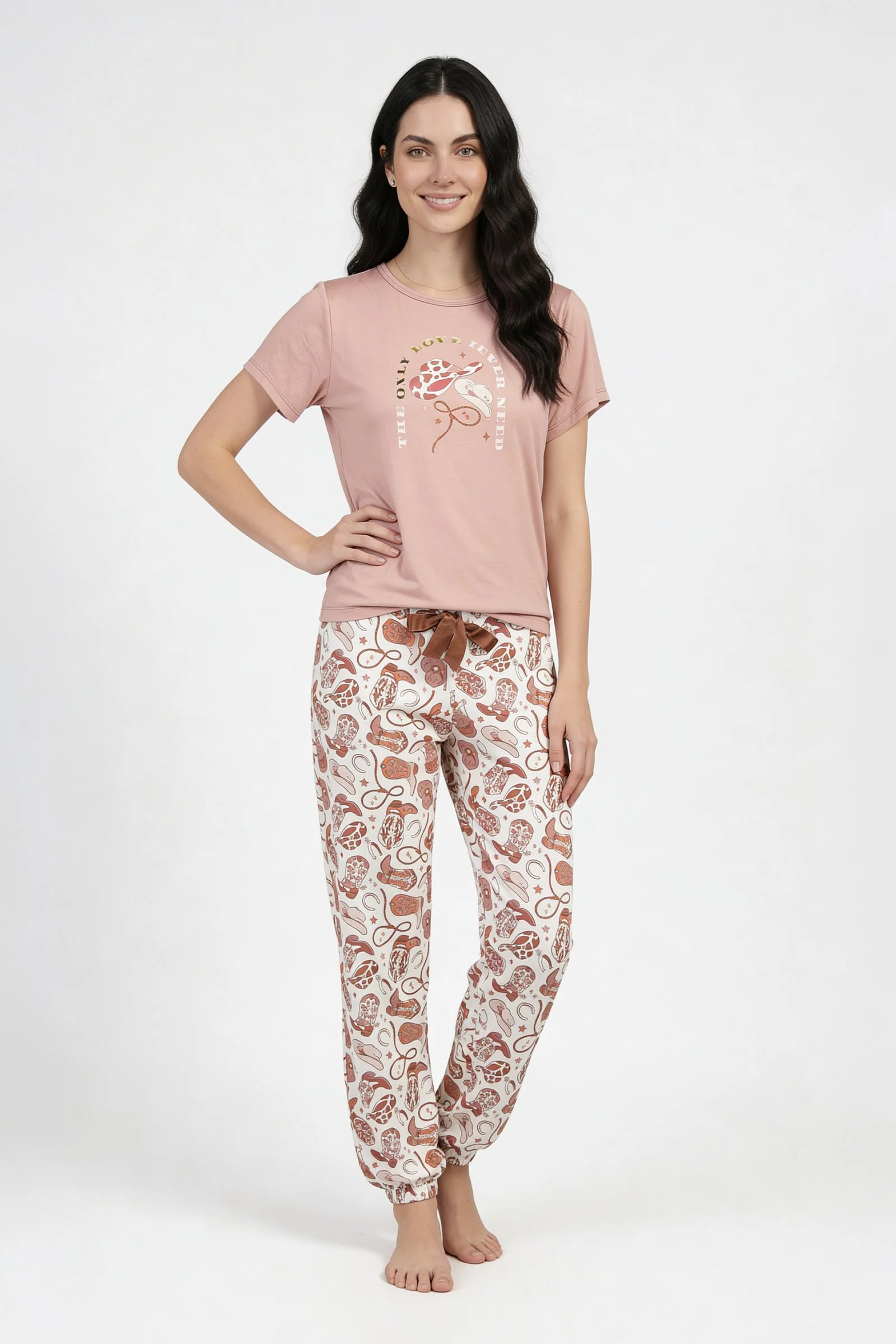 Pijama de dama estampada