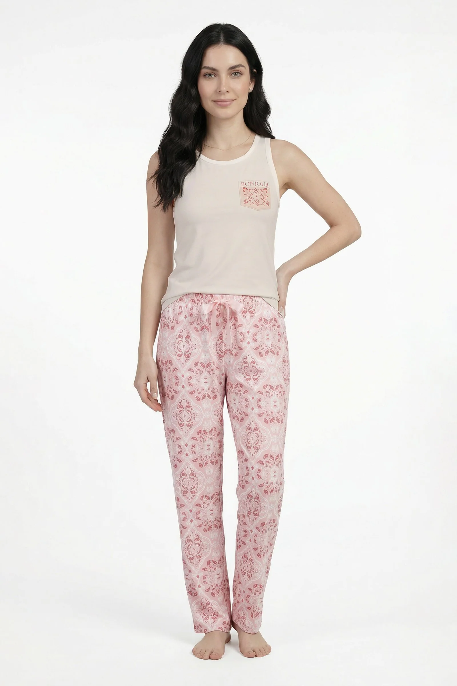 Pijama de dama estampada
