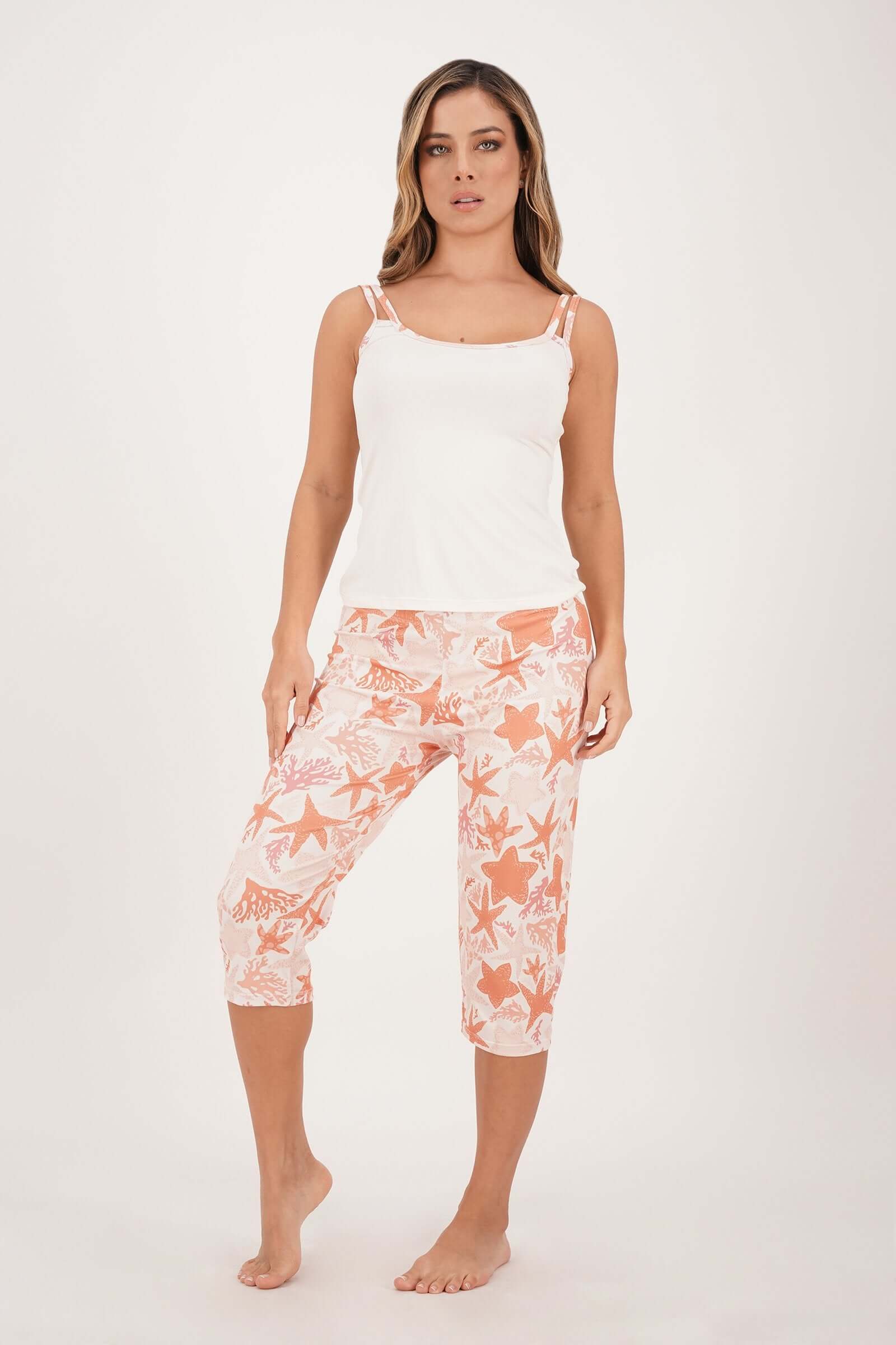 Pijama de dama estampada