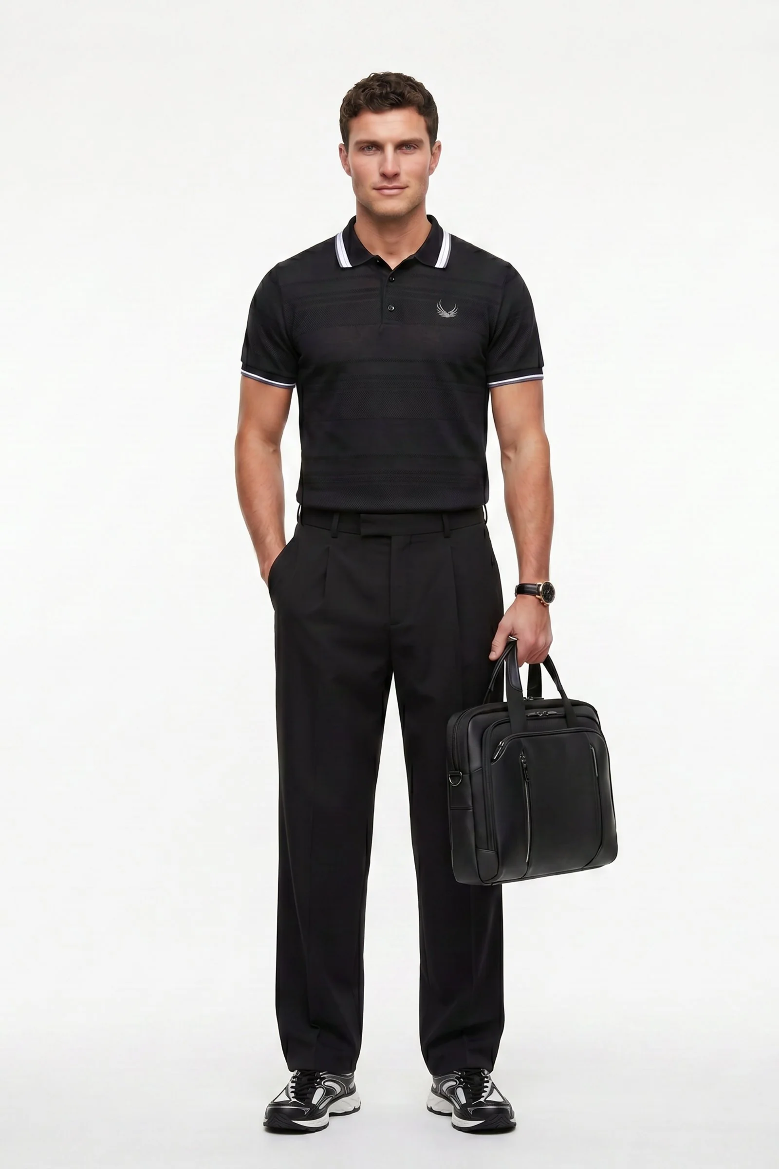 Polo de hombre de moda cuello camisero